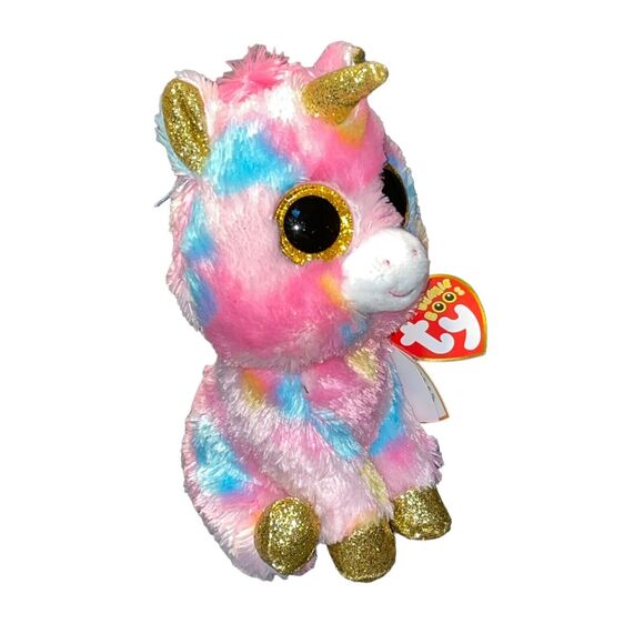 Ty Beanie Boos 7" Fantasia Unicorn Tie Dye Plush Stuffed Animal Collectible Gift - Picture 9 of 11